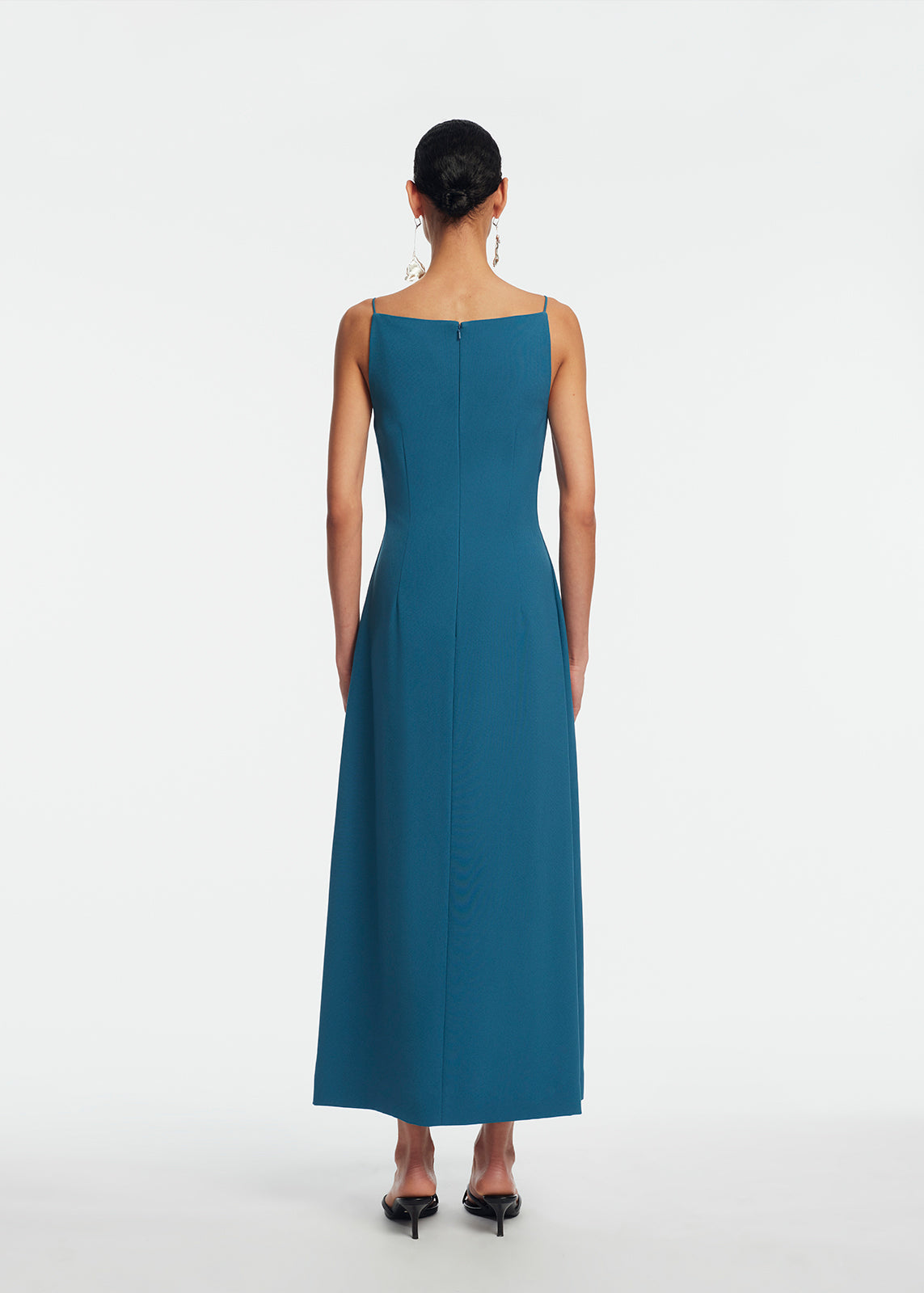 Fluid Crepe Pin Detail Draped Dress | Mallard