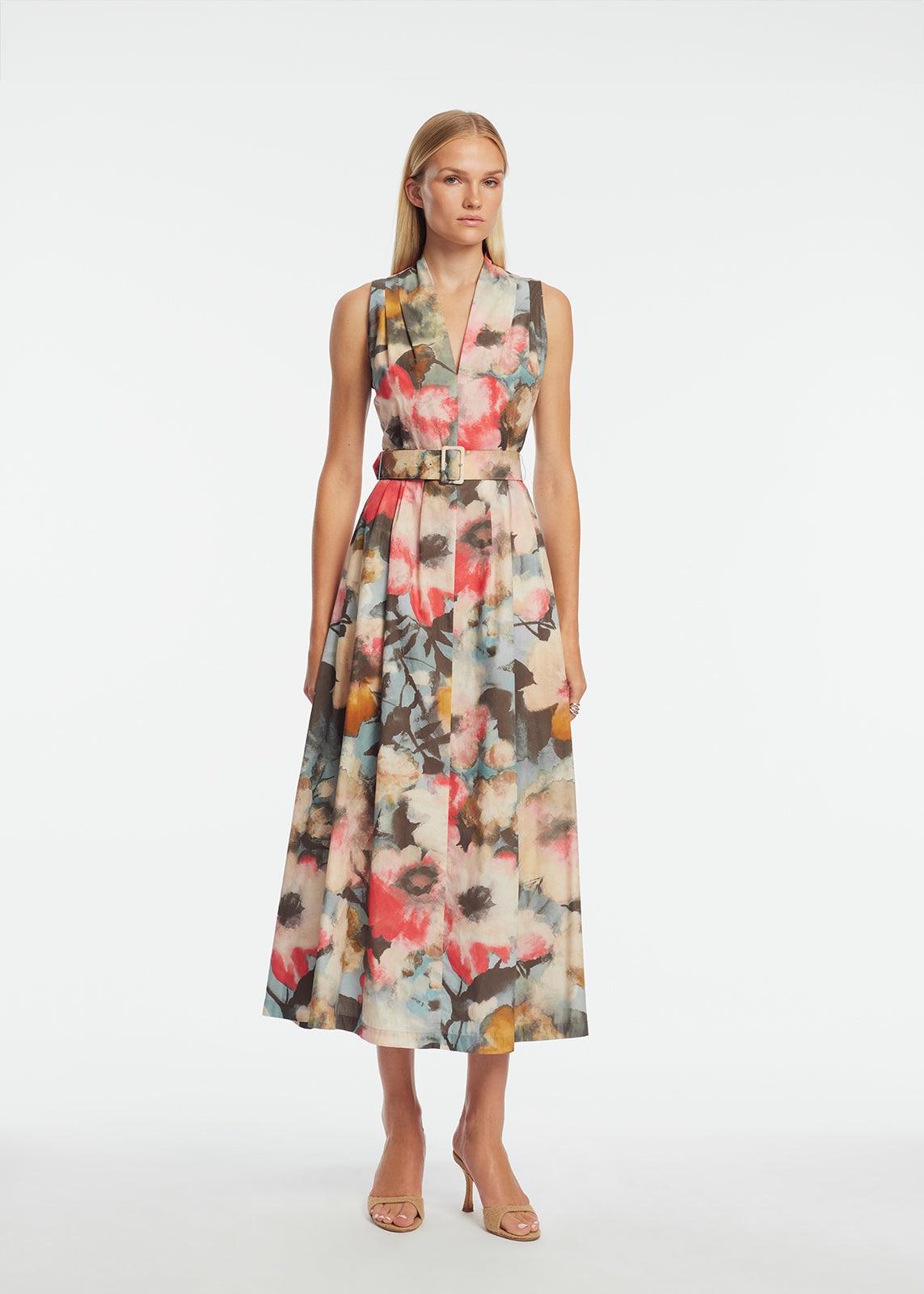 Floral Printed Cotton Margot Dress | Mist Multi