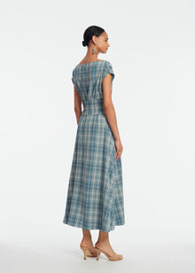 Plaid Seersucker Midi Dress | Mallard