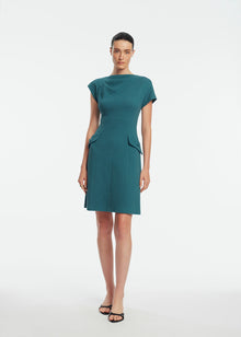 Textured Jersey Draped Shoulder Dress | Mallard