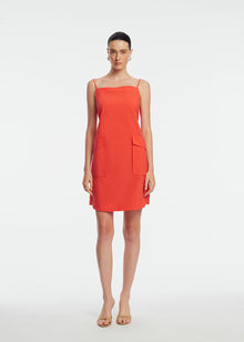 Tech Poplin Belted Dress | Watermelon