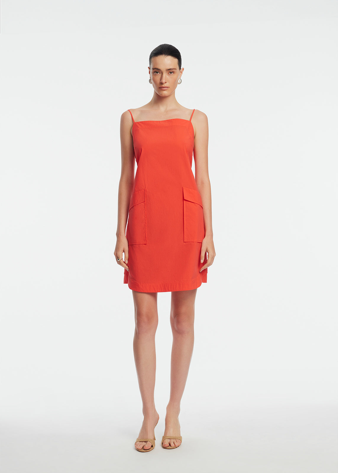 Tech Poplin Belted Dress | Watermelon