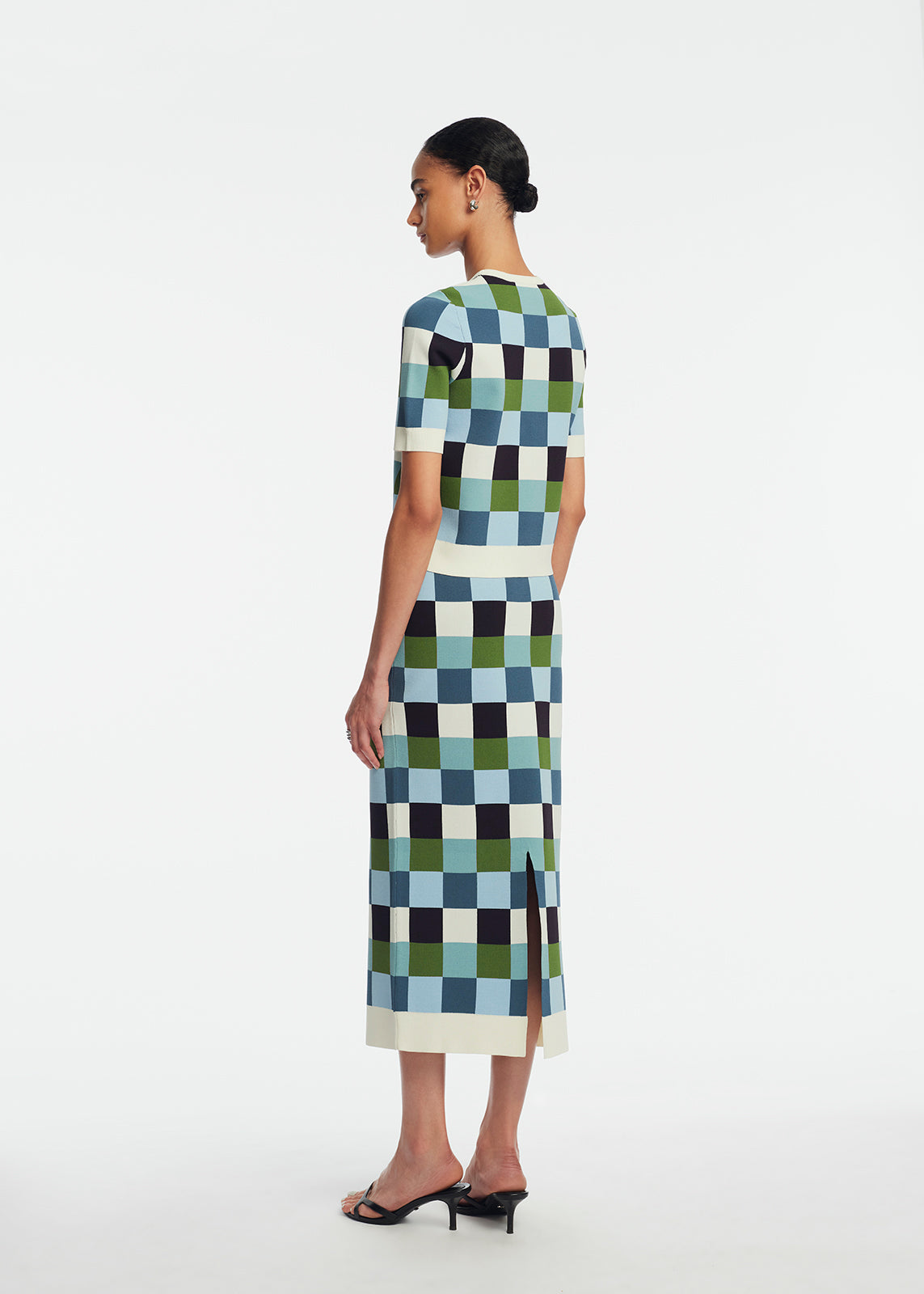 Box Jacquard Knit Top | Mallard Multi