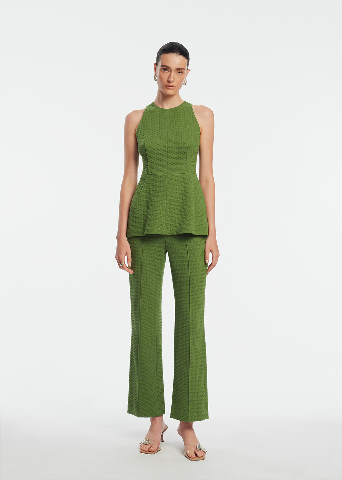 Textured Jersey Sleeveless Top | Cactus