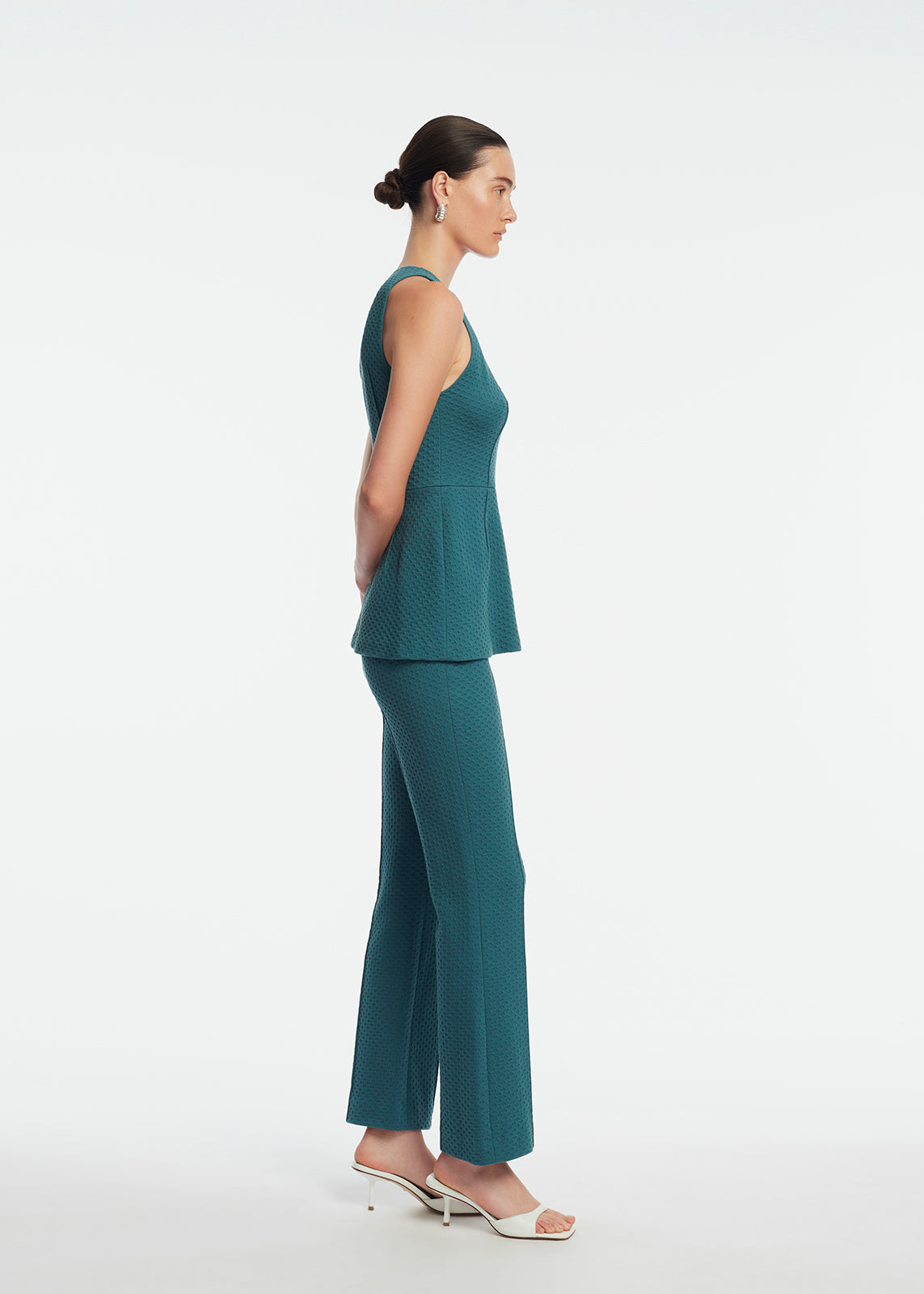 Textured Jersey Sleeveless Top | Mallard