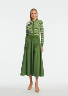 Tech Poplin Shirred Skirt | Cactus