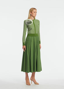 Tech Poplin Shirred Skirt | Cactus