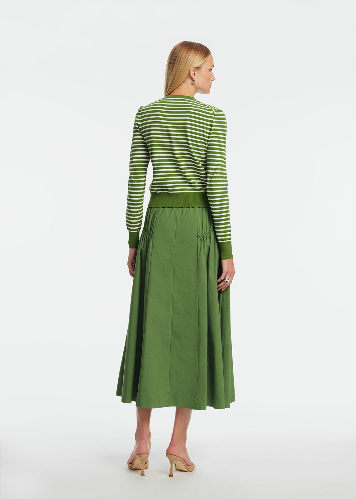 Tech Poplin Shirred Skirt | Cactus