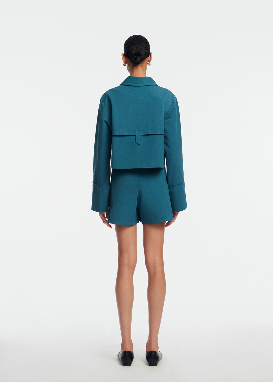 Stretch Cotton Cropped Jacket | Mallard