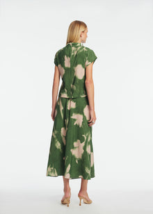 Abstract Floral Crepe Draped Top | Cactus