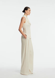 Linen Bow Top | Bone