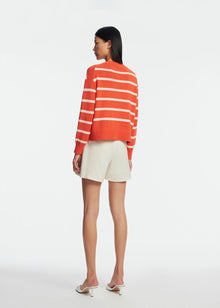 Striped Knit Crewneck | Watermelon Multi
