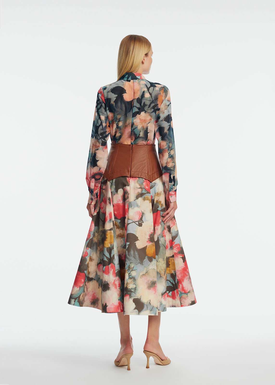 Floral Printed Chiffon Lucy Shirt | Mist Multi