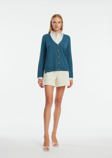 Poplin Combo Knit Top | Mallard