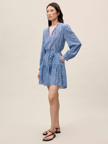 Delft Fleur Belted Dress | Delft Fleur Indigo Combo