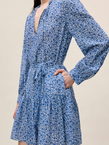 Delft Fleur Belted Dress | Delft Fleur Indigo Combo