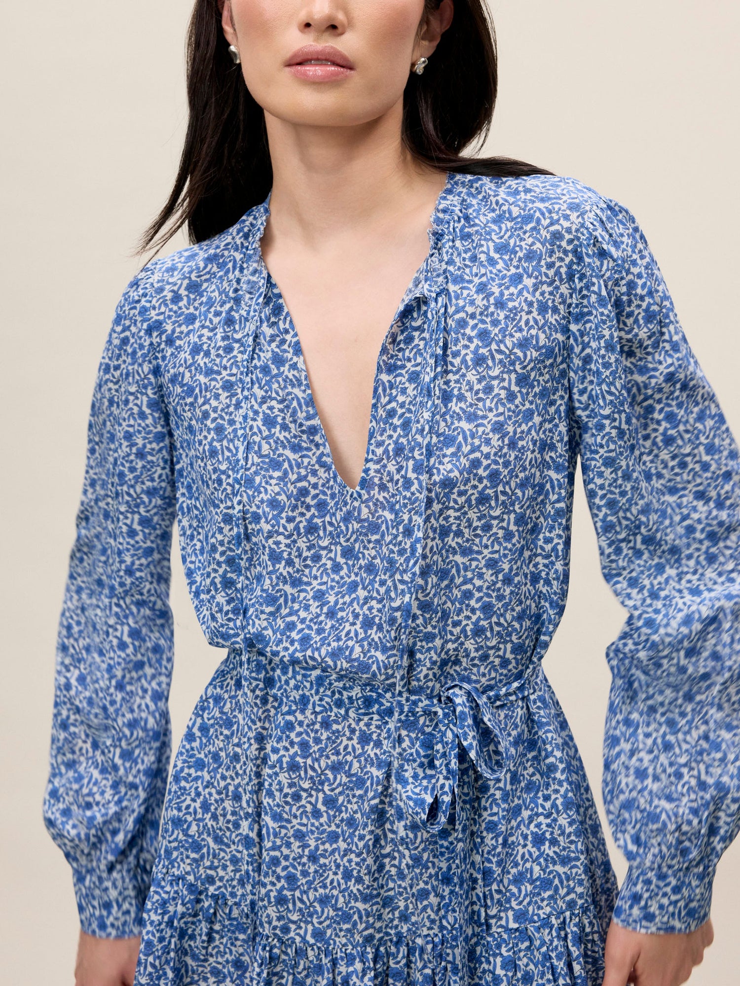 Delft Fleur Belted Dress | Delft Fleur Indigo Combo
