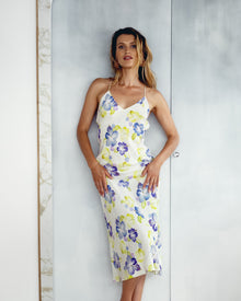 Azul Multi Hibiscus Midi Slip | Multi Watercolor