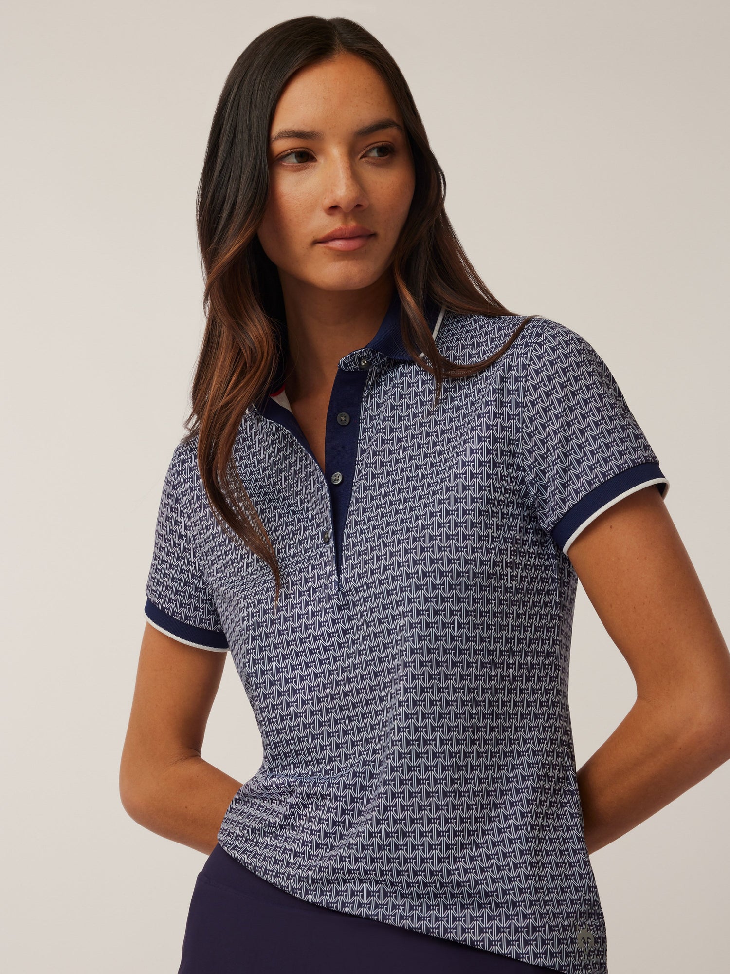Women | Monogram Scarlett Polo | Maltese Blue