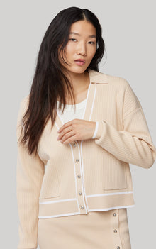 Lucie Sustainable Hip-Length Knit | Sand-Ivory