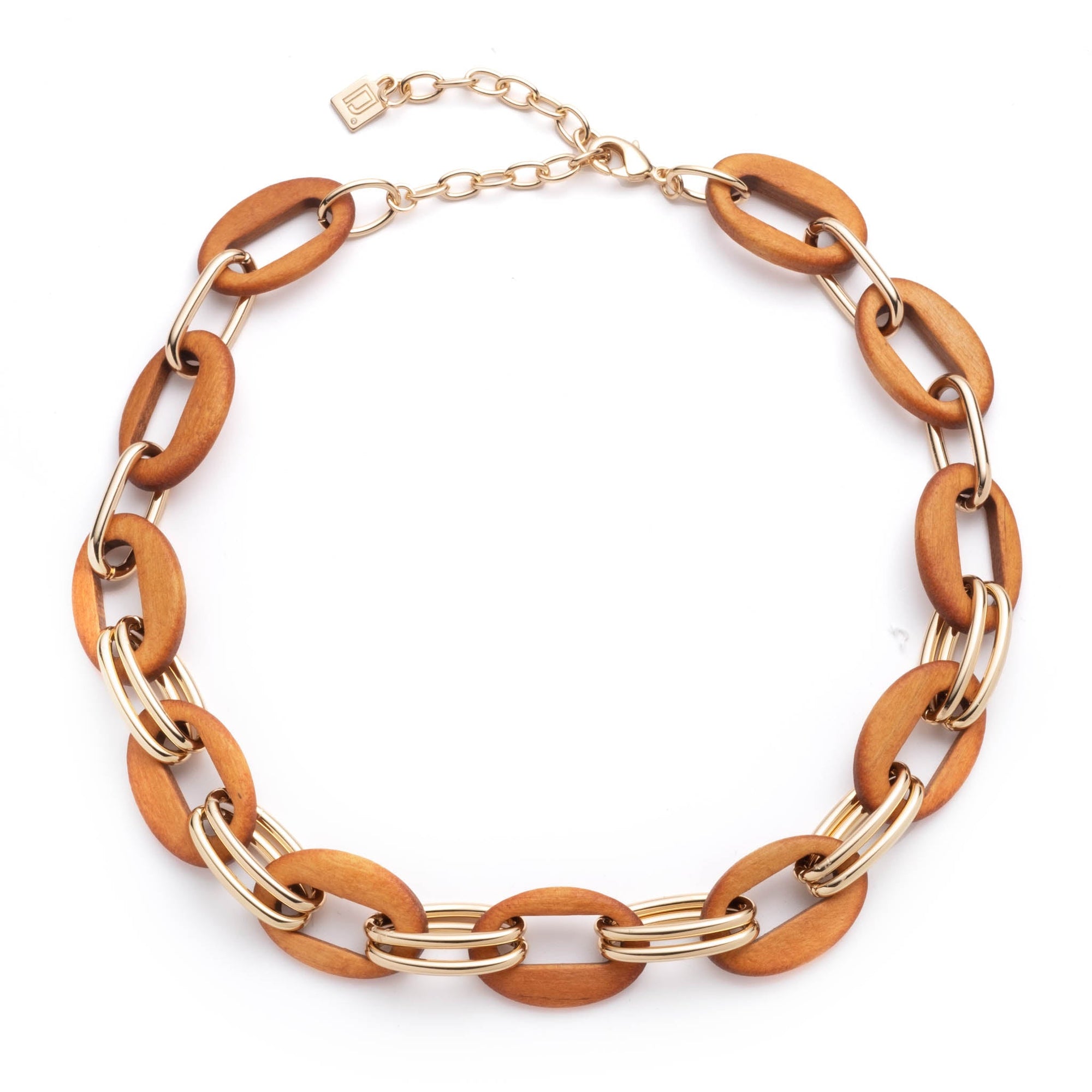 Luisa Necklace | Gold Plated Brass/Wood