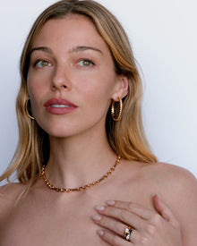 The Snake Chain Hoops | Silver