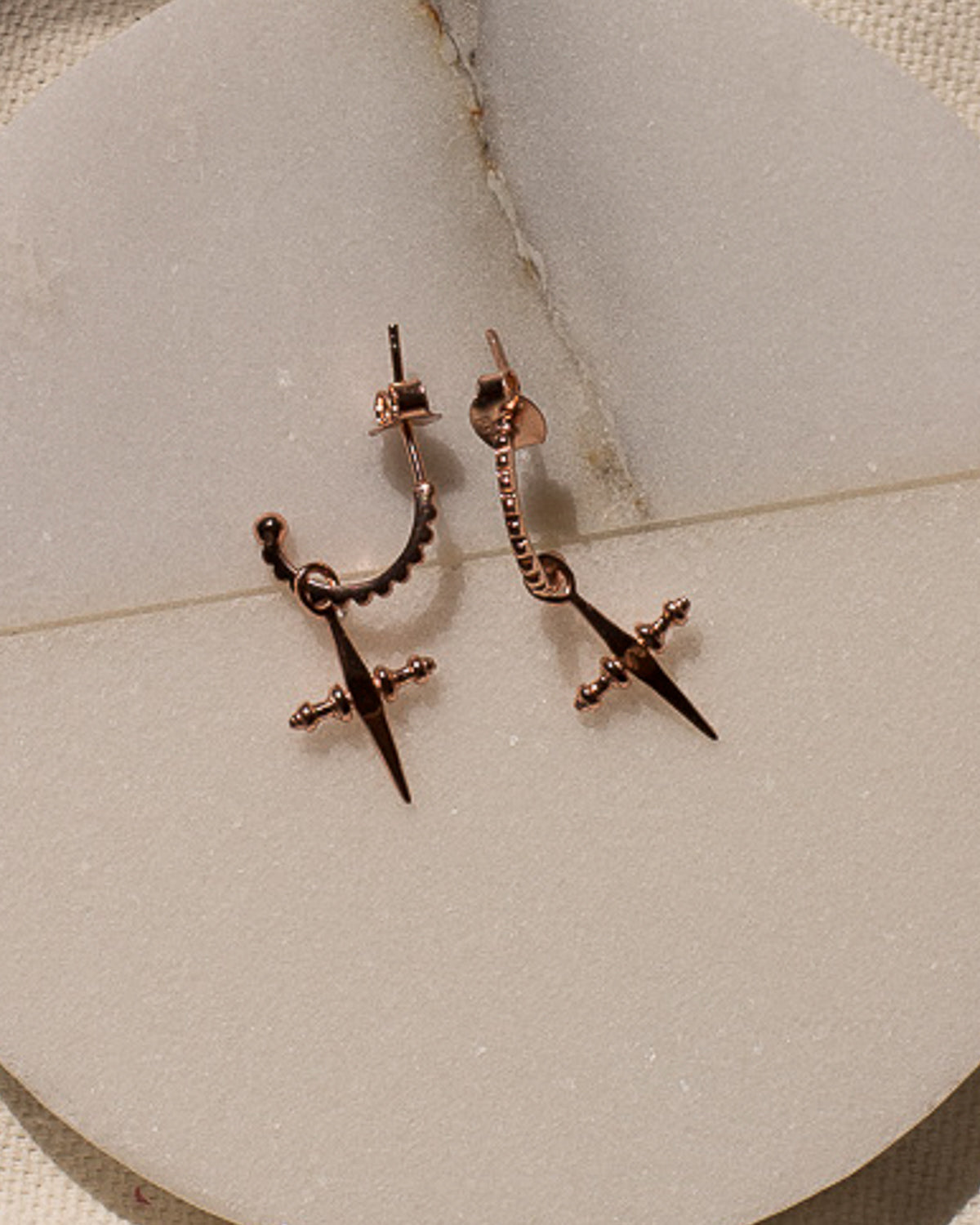 Mini Cross Hoops | Rose Gold
