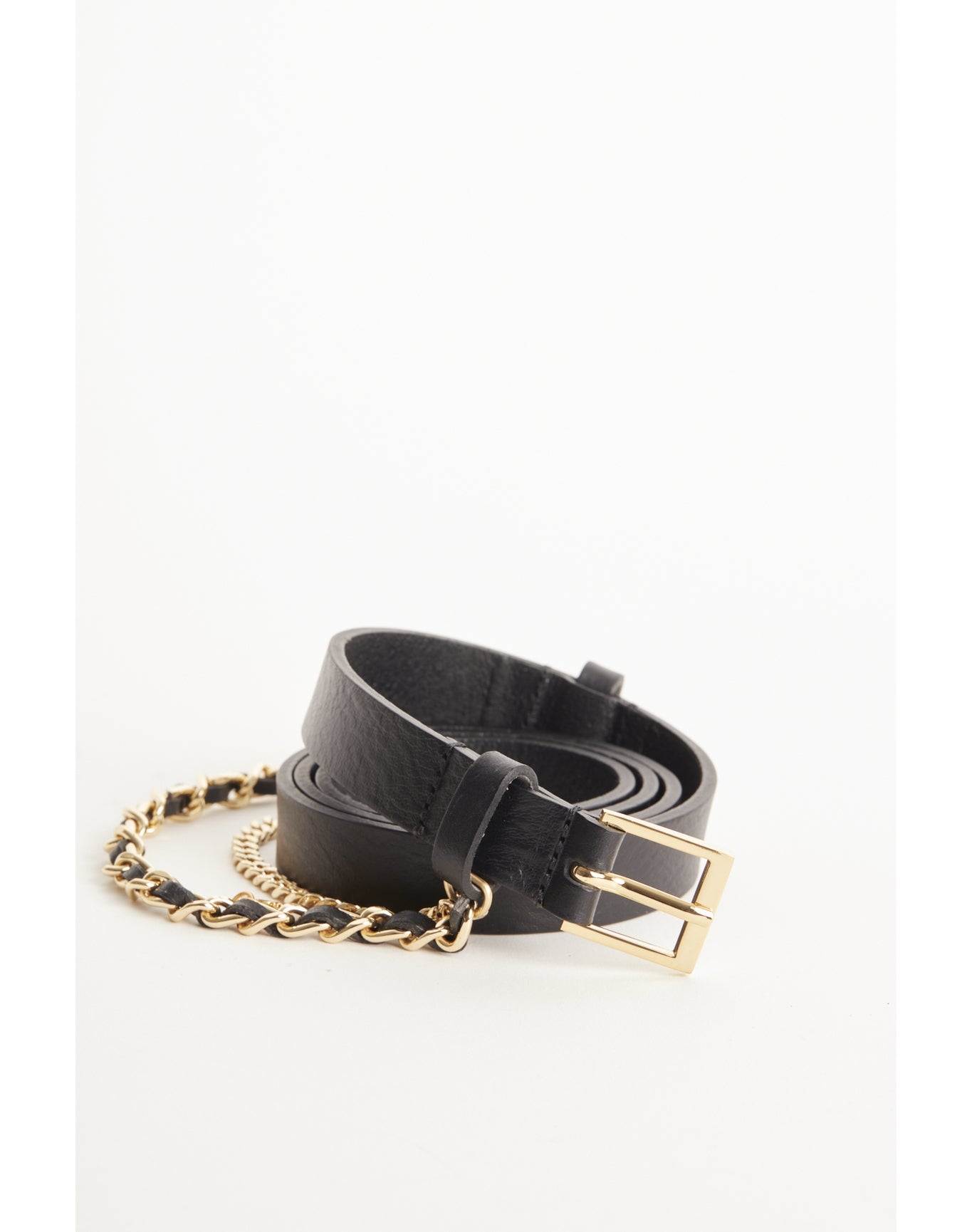 Women | Rock Chain Belt Leather | Noir