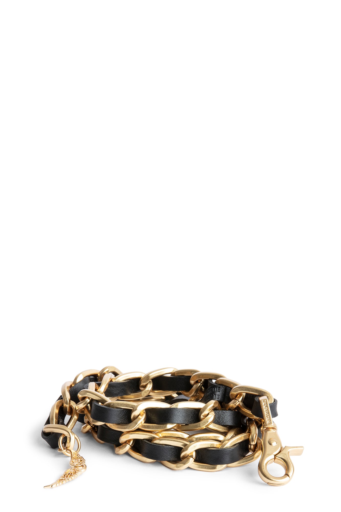 Rock Full Chain Natural Leather  | Black Gold