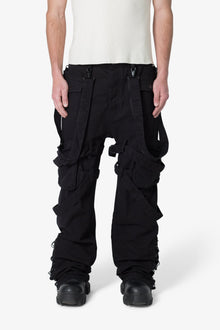 Laced Up Cargo Pants | Black