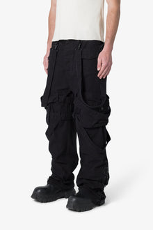 Laced Up Cargo Pants | Black