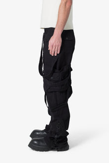 Laced Up Cargo Pants | Black