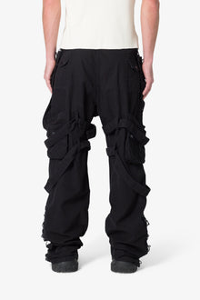 Laced Up Cargo Pants | Black