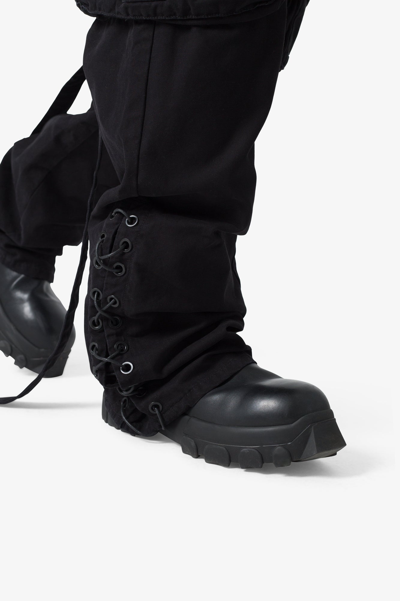 Laced Up Cargo Pants | Black