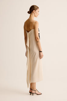 Rosa String Dress | Crema / Black