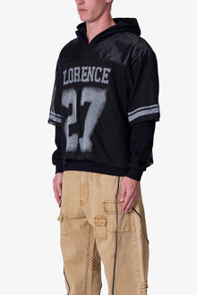 Layered Jersey Hoodie | Black
