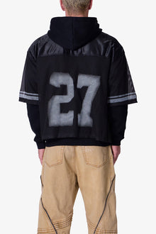 Layered Jersey Hoodie | Black