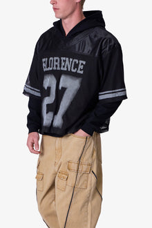 Layered Jersey Hoodie | Black