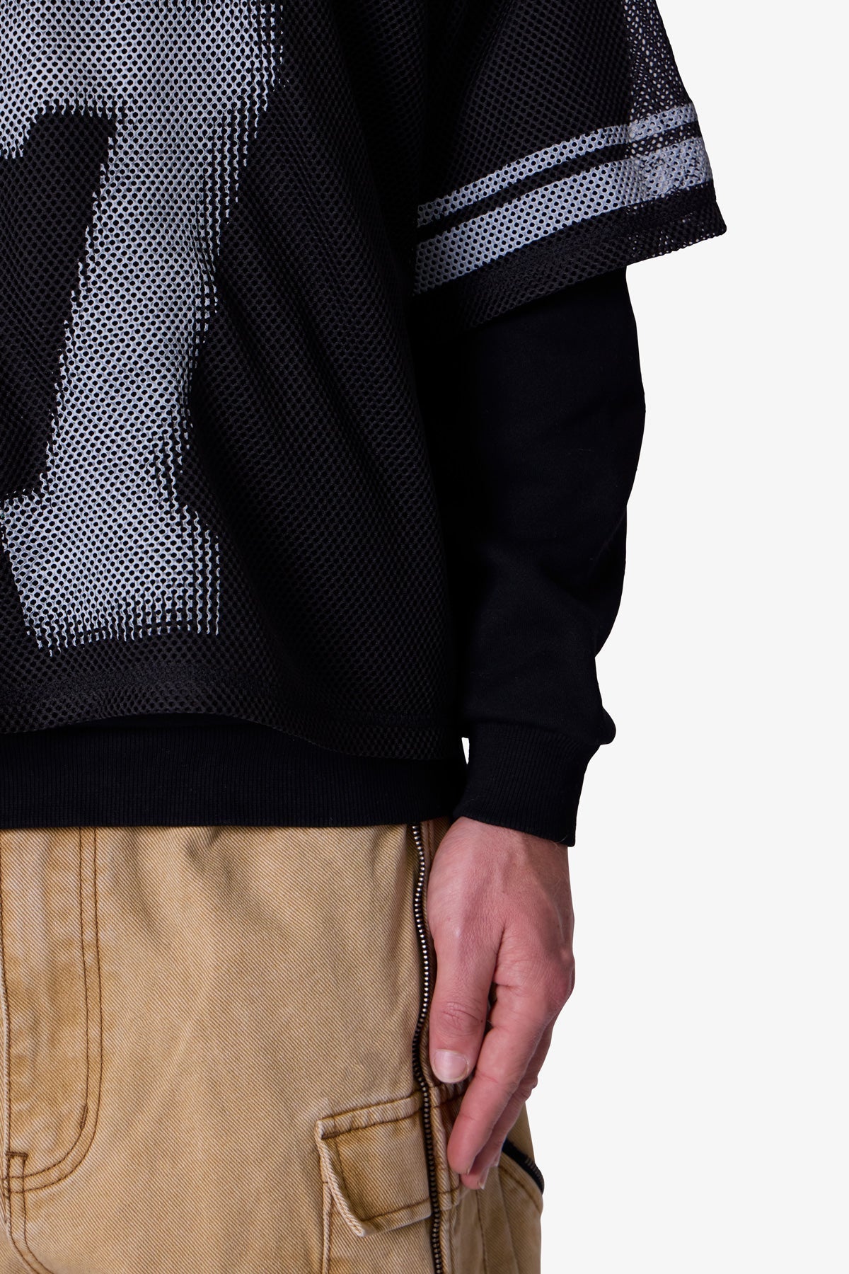 Layered Jersey Hoodie | Black