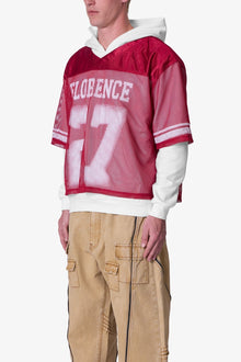 Layered Jersey Hoodie | Burgundy
