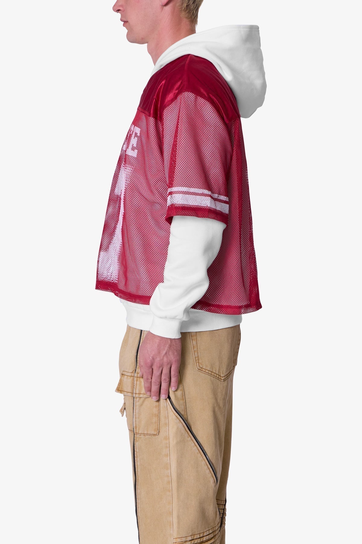 Layered Jersey Hoodie | Burgundy