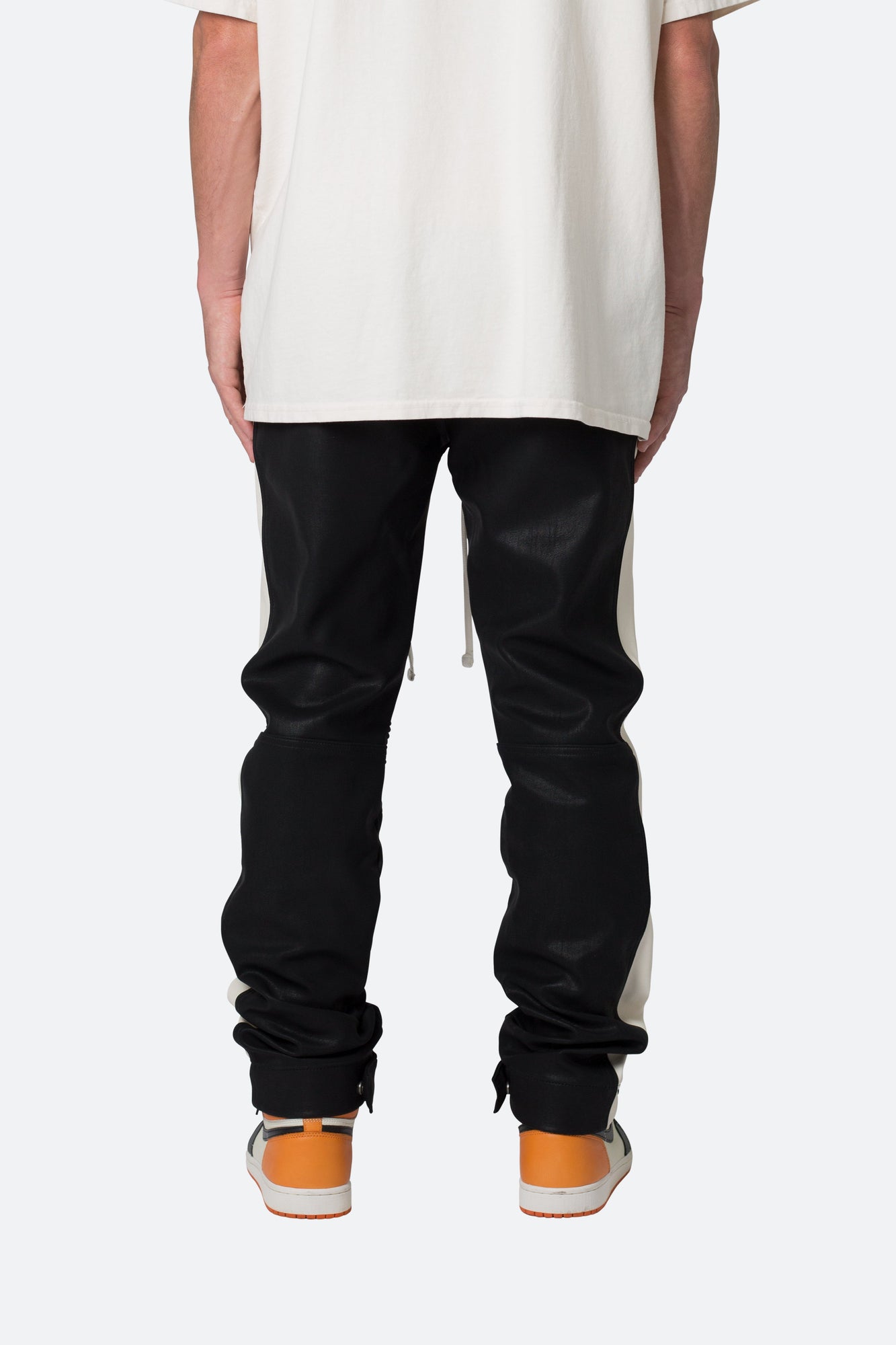 Leather Moto Pants | Black x White