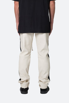 Leather Moto Pants | White x Black