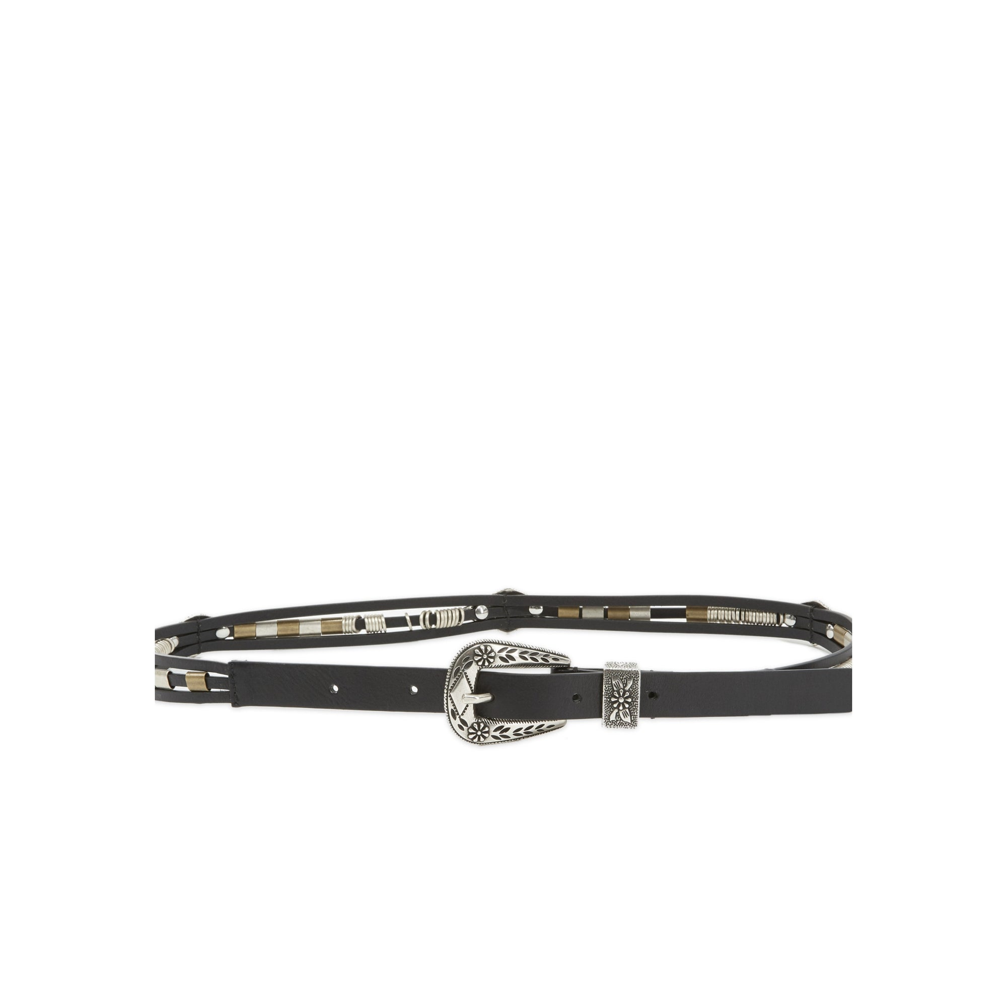 Leather Belt With Western Buckle | Women | Black