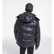 Leather Down Jacket With Straps | Men | Black