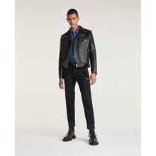 Leather Jacket With Belt And Zipper | Men | Black