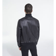 Leather Jacket With Leopard Print Lining | Men | Black