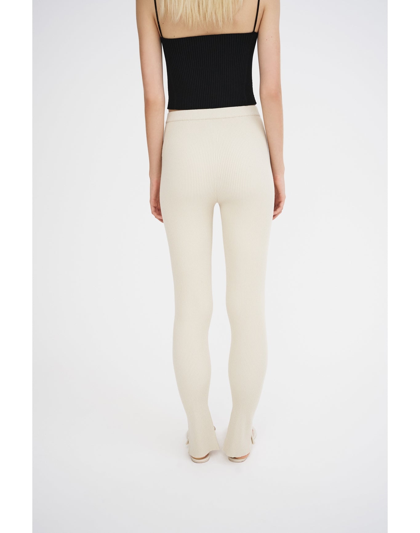 Leo Eco Stretch | Slit Leggings | Cream