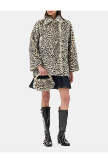 Leopard Faux Fur Jacket | Almond Milk