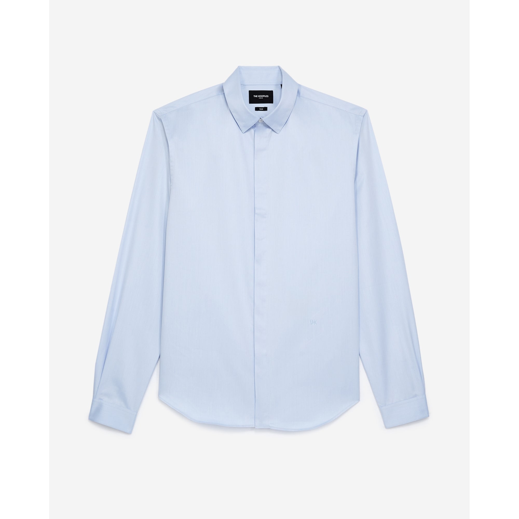 Light Blue Cotton Shirt With 'K' Monogram | Men | Sky